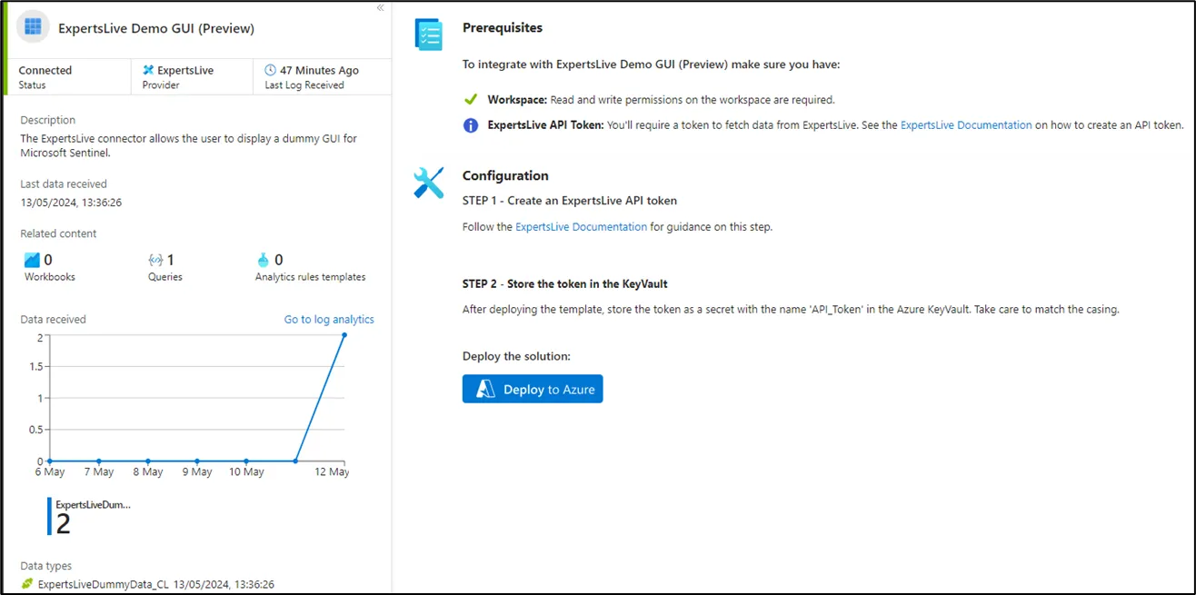 A “classic” connector: Deploy an ARM template and do some post-deployment steps to get it up and running